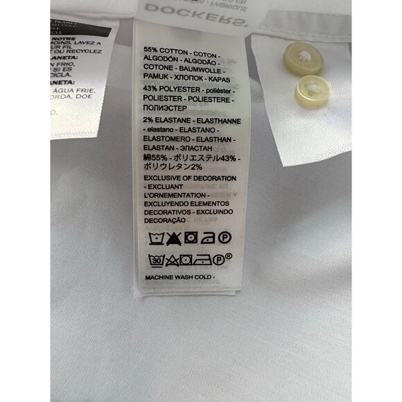 Dockers Classic Fit Short Sleeve Signature Comfort Flex Shirt White Size 2XLT - Picture 9 of 9